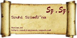 Szuhi Szimóna névjegykártya